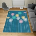 thumbnail image 2 of Dandelion Turkish Area Rug, Abstract Wildflower Silhouettes Botanical Inspirations Meadow in Summer Season, Soft Carpet for Living Room Decor with Distressed Look, 5.2' X 7.6', Pale Grey, by Ambesonne, 2 of 4