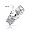 thumbnail image 4 of Bling Jewelry Womens Hugs And Kisses XO Open Heart Promise Band Ring 925 Sterling Silver, 4 of 5