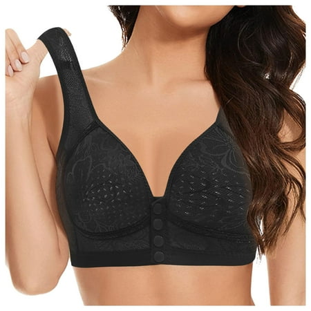 Fsqjgq Womens Underwear Strapless Bras for Women Sports Bra Front Closure Cotton Bras Comfort No Underwire Seamless Bra Plus Size Wireless Bra Nipple Covers Back-Smoothing Training Bras Bustiers