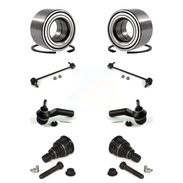 Transit Auto Front Wheel Bearing Suspension Lower Ball Joint Outer Tie Rod End and Sway Bar Stabilizer Link Kit (8Pc) for Car Mazda 3 - Left Right Side (Driver Passenger) K77-101814