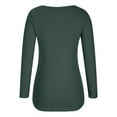 thumbnail image 5 of IROINNID Deals Womens Long Sleeve V-Neck Shirts Lounge Loose T-shirt Autumn Blouse Pullover Tops,Green, 5 of 6