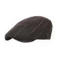 thumbnail image 1 of Boina, gorra de taxista, gorra de pintor para otoño e invierno, gorra de vendedor de periódicos, gorra plana a cuadros para hombre Marrón, 1 of 9