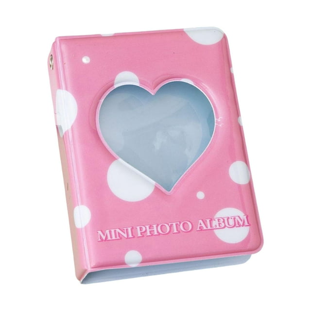 jifeng Business Card Holder 3 Inch Mini Photo Album Cartoon Card Folder 40 Pockets Card round with love