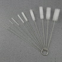 WHAMVOX 10pcs Nylon Tube Cleaning Brush for Drinking Straws Glasses Keyboards Jewelry Cleaning (White)