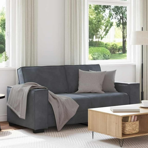 vidaXL 2-Seater Sofa Dark Gray 55.1" Velvet