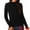 Black, variant on DARING DIVA Fluffy Lined Sweater Mock Neck Long Sleeve Top S Apricot