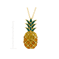 thumbnail image 4 of Women's Finecraft Pineapple Pendant Necklace with Crystals in 14kt Gold-Plated Sterling Silver, 18", 4 of 6