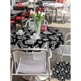 thumbnail image 4 of Outdoor Tablecloth with Umbrella Hole and Zipper, Black Paisley Round Table Cloth 60 Inch Waterproof Tablecloth, Ethnic Vintage Floral Botanical Abstract Picnic Table Cover for Patio Camping, 4 of 7