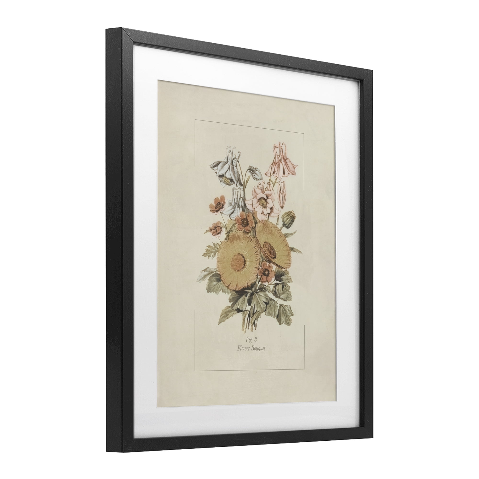 Stupell Industries Flower Bouquet Vintage Garden Black Framed Print Under Glass, design by Dan Meneely
