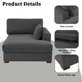 thumbnail image 4 of UIXE Chaise Lounge Indoor Upholstered Corduroy Sofa with Left Armrest for Living Room Bedroom, Gray, 4 of 7