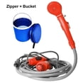 thumbnail image 2 of Greeniant Herramientas de ducha de coche, Kit de baño de 12V, cabeza recargable para exteriores, cubo de agua plegable, herramientas de carpas Naranja Cremallera + cubo, 2 of 6
