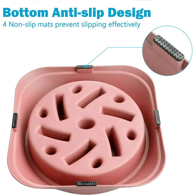 UPSKY Slow Feeder Small Dog Bowls Anti-Slip Puzzle Bowl Feeder Interactive  Bloat Stop Dog Bowl Anti-Choking Dog Bowl (Deep Blue)