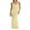 Yellow, variant on Fortune Women Backless Long Dress Solid Color Cowl Neck Spaghetti Strap Slim Evening Party Dress