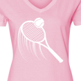 thumbnail image 4 of Inktastic Swinging Tennis Racket Women's V-Neck T-Shirt, 4 of 5