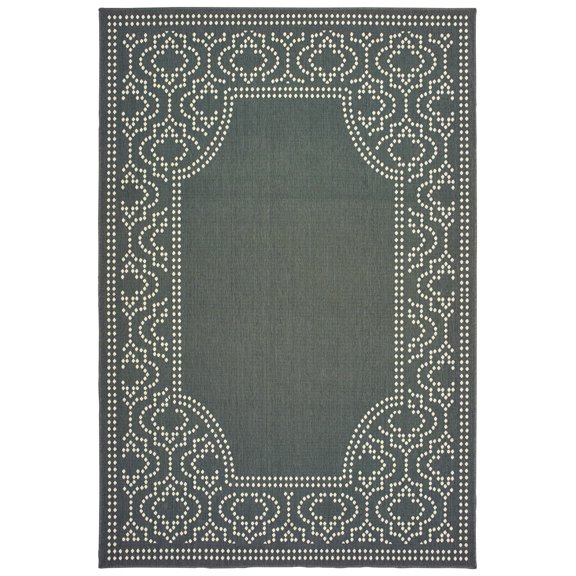Moretti Parker Area Rug 1247X Outdoor Grey Solid Dotted