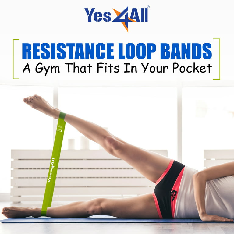Yes4all Interlocking Exercise Mat - Black - 12pc V1 + Resistance Loop Bands