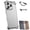 Silver, variant on Irregular Titanium Alloy Bumper Case with Lens Protector, Special-Shaped Corner Armor Phone Case, Shockproof Borderless Protective Cover for iPhone 17/16/15/14/13 Pro Max Silver