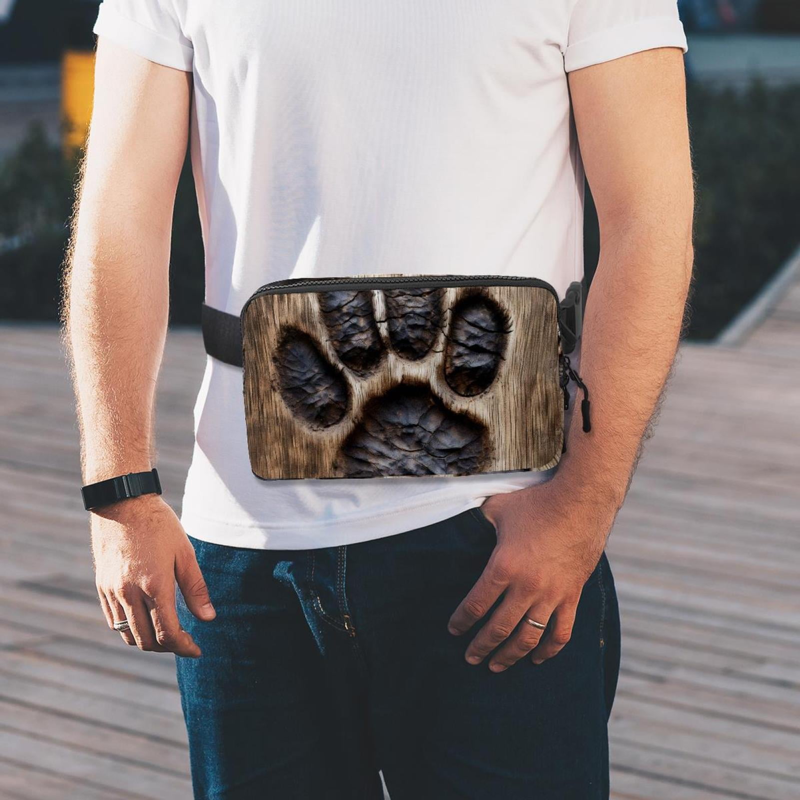 Paw prints Lightweight, Adjustable Fanny Pack with Extension Strap - Unisex Money Belt Waist Bags