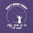 thumbnail image 3 of Wild Bobby, Can't Work Today My Arm Is In A Cast, Fishing, Women Slim Fit Junior Tee, Purple Rush, Medium, 3 of 5