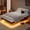 a, variant on Honfach Full Size Floating Bed Frame with Led Lights and Charging Station, Metal Bed Frame with Heavy Duty Steel Slats Supports, Black