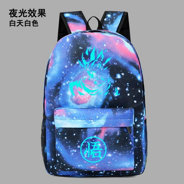 Mochila escolar luminosa de Dragon Ball Goku para niños, a la moda de nailon morral escolar, impermeable, para viajes al aire libre, regalo