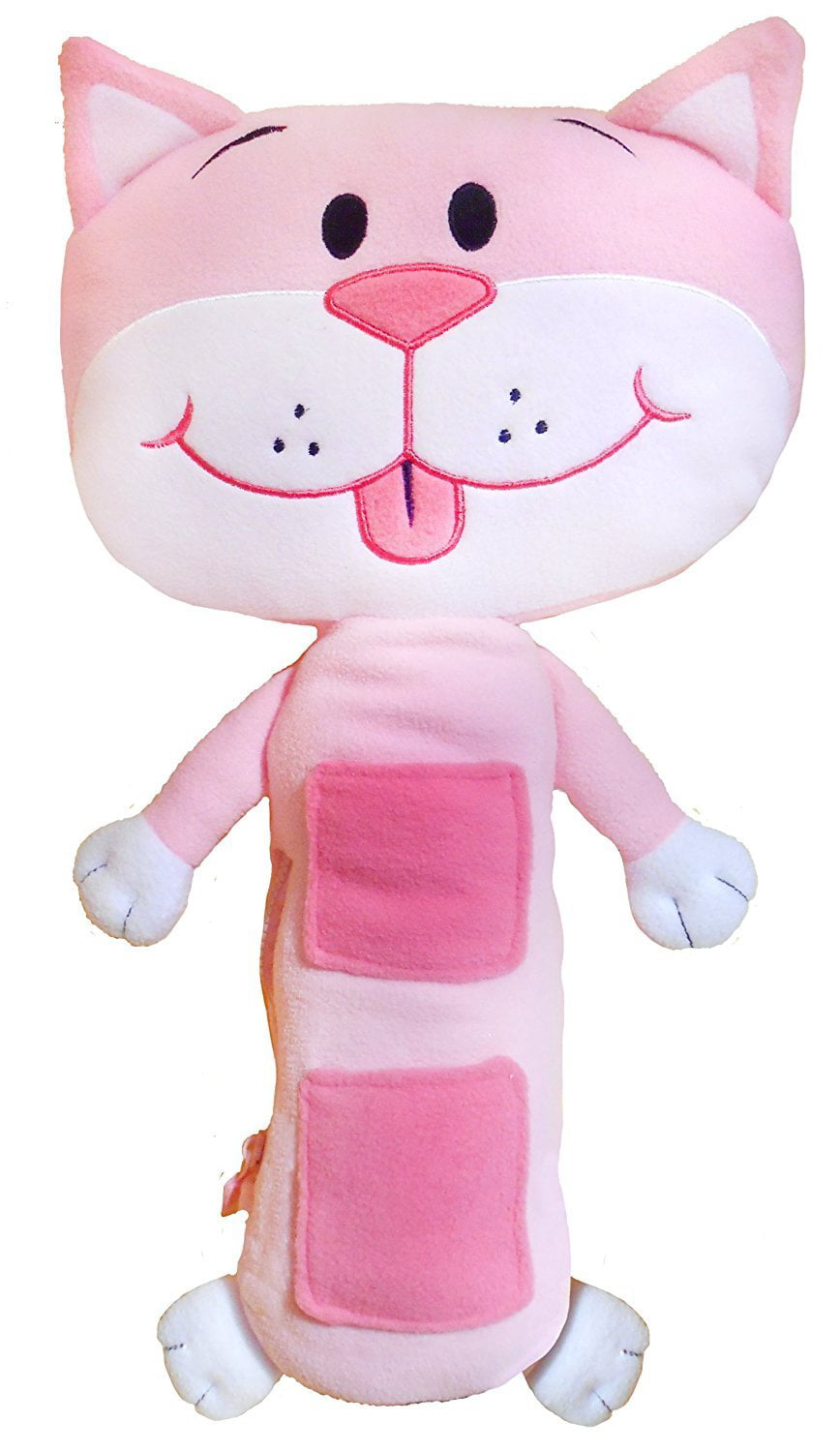 Seat Pets (Original Pink Cat) - As Seen on TV - Kids Seat Belt Car Travel  Pillow and Plush Animal Toy - Compatible with Any Safety Belt to Provide  Head & Neck