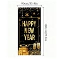 thumbnail image 3 of New Year Door Cover Banner 2025 - Xmas Eve Decorations Black Gold Hanging Backdrop Sign Prop for Holiday Indoor Outdoor Party Supplies (A), 3 of 6