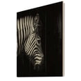 thumbnail image 2 of Designart 'Black and White Portrait of Zebra Head' Farmhouse Print on Natural Pine Wood, 2 of 5