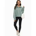 thumbnail image 3 of Womens Half Zip Sweatshirts Cropped Long Sleeve Hoodies Oversized Quarter Zip Up Pullover Tops, 3 of 6
