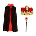thumbnail image 1 of King Déguisement pour Enfants Accessoires de Déguisement Fantaisie pour Jeu de Rôle Bal Halloween Rouge, 1 of 10