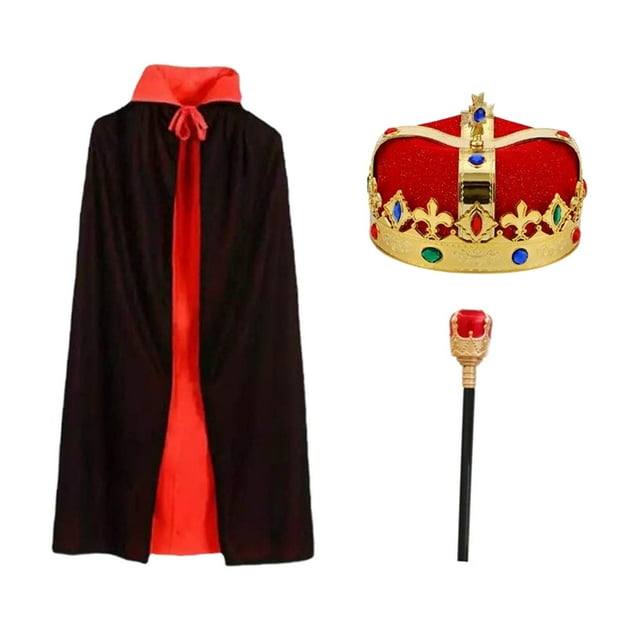 King Déguisement pour Enfants Accessoires de Déguisement Fantaisie pour Jeu de Rôle Bal Halloween Rouge