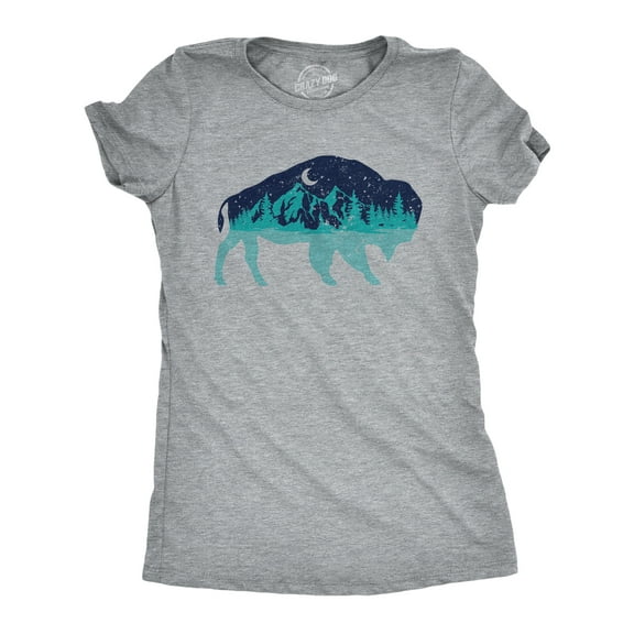 Womens Nature Bison T Shirt Funny Cool Outdoor Lovers Buffalo Tee for Ladies Womens Graphic Tees