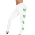 thumbnail image 5 of DDAPJ pyju St Patricks Day Leggings for Women Green Clover Yoga Pants Womens Workout Legging Irish Tights for Parties and Festival White XL, 5 of 7