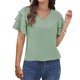 thumbnail image 5 of Fiudx Camisas para Mujer Blusas y Camisas de Manga Corta con Cuello En V para Mujer, Informales, a La Moda, Primavera y Verano, 5 of 7