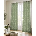 thumbnail image 5 of Sage Green Floral Sheer Curtains 84 Inch Length 2 Panels Set for Living Room/Bedroom, Spring Flowers Kitchen Curtains with Grommet Semi-Sheer Curtains Drapes Voile Window Treatments 42"x84"x2, 5 of 7
