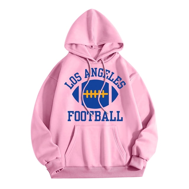 WEAIXIMIUNG Sweat-Shirt Surdimensionné pour Femmes Plus 3TG Sweat à Capuche Décontracté Col Rond Imprimé Lettre Football de Ville