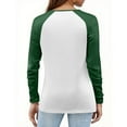 thumbnail image 4 of Hearthz Raglan Sleeve Women Colorblock Long Sleeve T Shirt Women Fall Button V Neck Henley Shirts for Women, 4 of 5