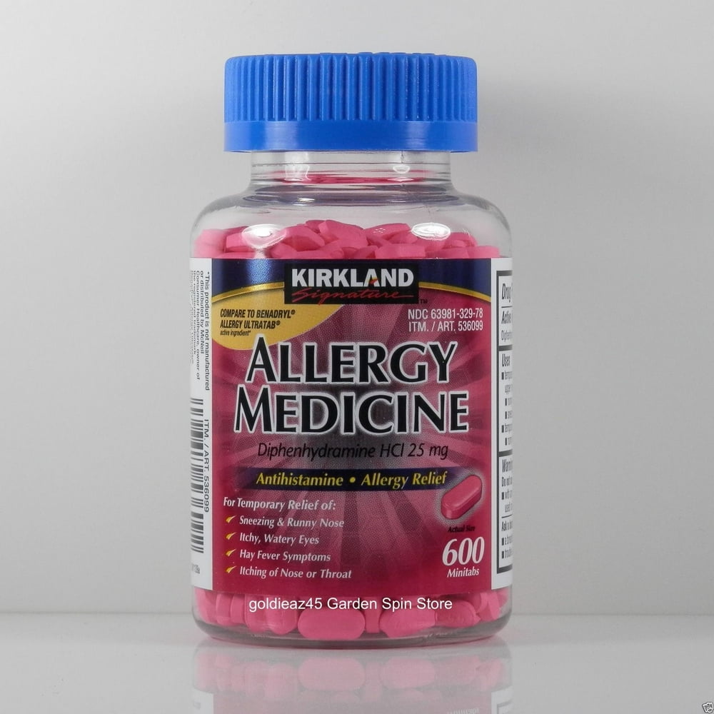 KS Allergy Medicine 600 Tablets 25 mg Diphenhydramine Antihistamine