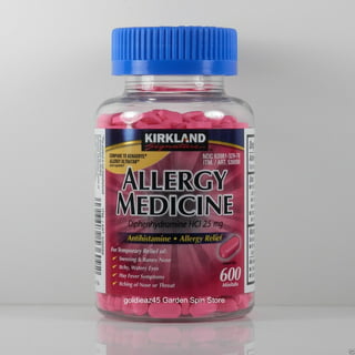 Kirkland Signature Allergy Medicine Diphenhydramine HCI 25 mg -  600 Minitabs - 2 Pack : Health & Household