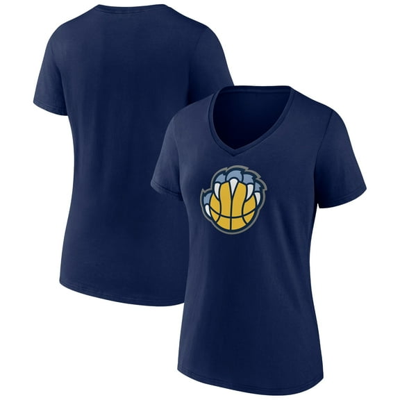 Women's Navy Memphis Grizzlies Alternate Logo V-Neck T-Shirt