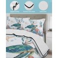 thumbnail image 4 of Turtle Coastal Twin Size Down Alternative Comforter,Lightweight Comforter Quilt Bedding Set with Pillow Shams Summer Beach Ocean Shell Jellyfish Starfish Bed Comforter Duvet Insert 68"x86", 4 of 7