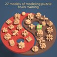 thumbnail image 2 of Beech Wood Luban Lock Jiugongge Set Children‘s Educational Kongming Lock Adult Leisure Unlock Creative Building Blocks, 2 of 6