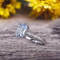 thumbnail image 3 of Art Deco 10k White Gold 1.25 Carat Emerald Cut Natural Aquamarine Engagement Ring Anniversary Gift, 3 of 5