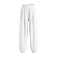 thumbnail image 7 of Gytharion Cotton Linen Pants for Women Fashion Casual Solid Color Drawstring Elastic Waist Trousers Loose Fit Beach Pants, 7 of 7