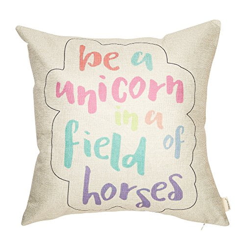 Fahrendom Pastel Nursery Décor Be a Unicorn in a Field of Horses Motivational Sign Inspirational Quote Decoration Cotton Linen Home Decorative Throw Pillow Case Cushion Cover for Sofa Couch 18 x 18 In Fahrendom Pastel Nursery Décor Be a Unicorn in a Field of Horses Motivational Sign Inspirational Quote Decoration Cotton Linen Home Decorative Throw Pillow Case Cushion Cover for Sofa Couch 18 x 18 In