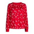 thumbnail image 3 of Joyspun Women’s Hacci Knit Tree Print Sleep Top with Long Sleeves, Sizes XS-3X, 3 of 6
