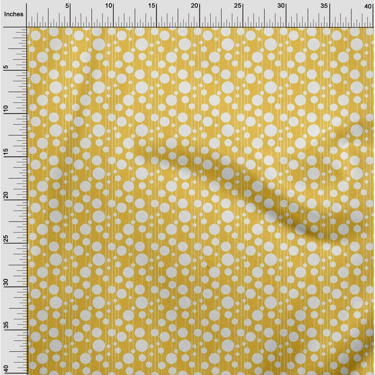 oneOone Cotton Cambric Yellow Fabric Dots Quilting Supplies Print