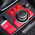 thumbnail image 2 of 7 piezas de embellecedor de botón multimedia de freno de mano electrónico rojo para 3 6 -5 -9 2016-2020, pegatina de consola central, 2 of 5