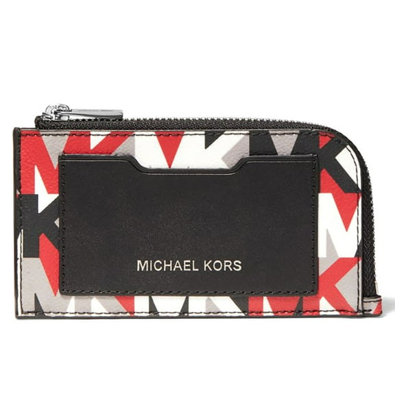 Michael Kors Men's Cooper Graphic Logo Zip-Around Card Case (Crimson)