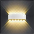thumbnail image 1 of Aplique de pared contemporáneo, elegante acabado negro mate, luz interior fácil de instalar con cubierta de luz suave para sala de estar, dormitorio, 1 of 7